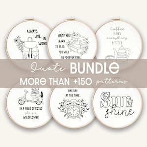 Embroidery Bundle , Hand Embroidery Patterns, Quotes and Words Collection, PDF Embroidery Pattern, Beginner Pattern, Digital PDF