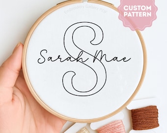 Initial Letter Embroidery Pattern: Custom Nursery Decor (PDF Pattern)
