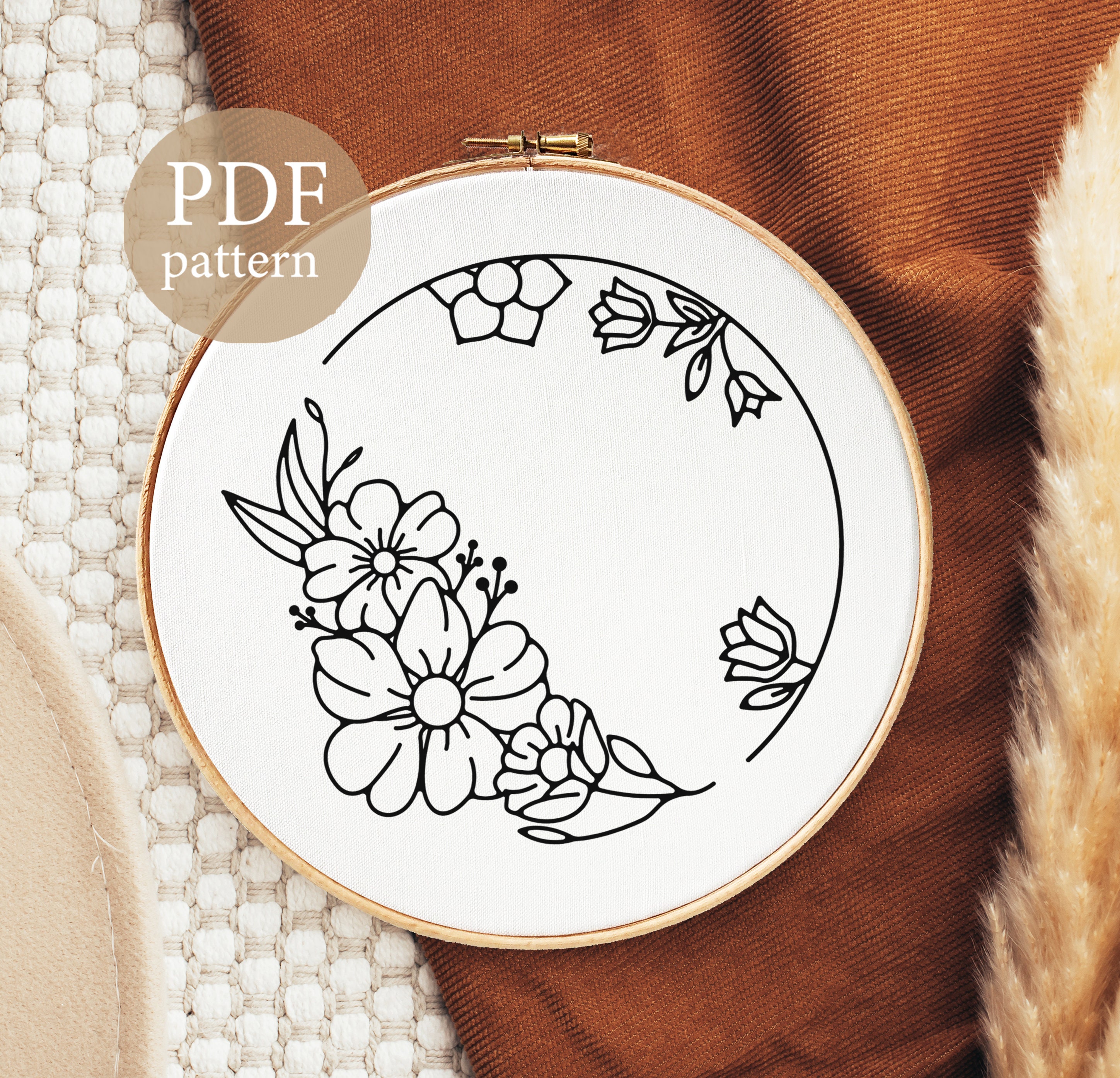 PDF Pattern Floral Embroidery Pattern Garden Hand Embroidery
