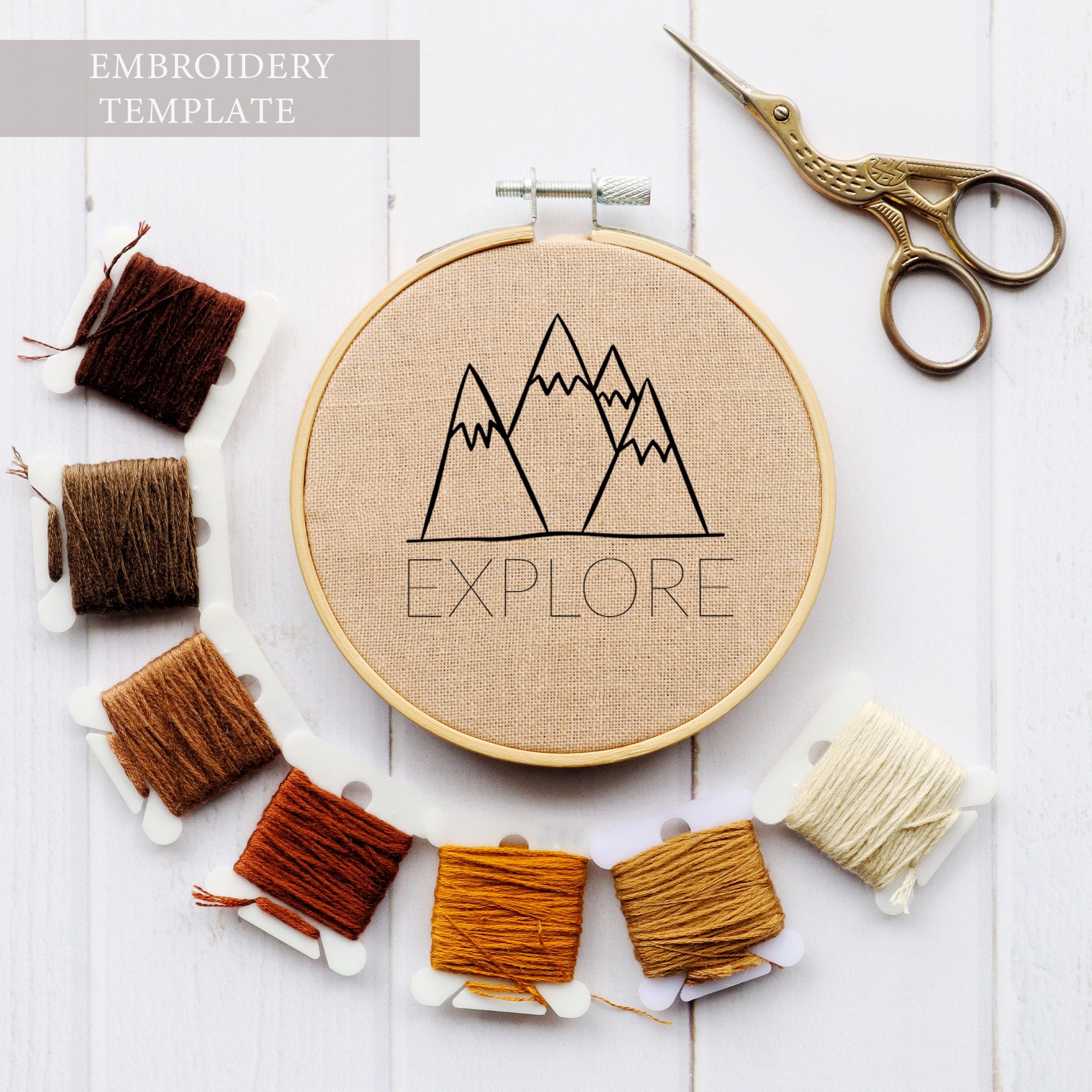 Mountain Explore Modern Cross Stitch Pattern Easy Counted - Etsy