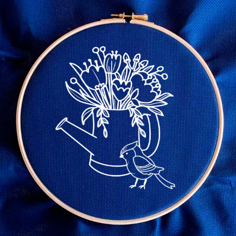 Flower Embroidery Pattern Embroidery Template Embroidery Etsy