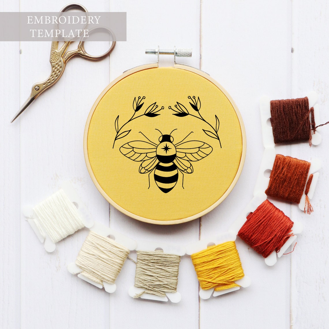 Bumble Bee Hand Embroidery Pattern PDF Instant Download Bee - Etsy