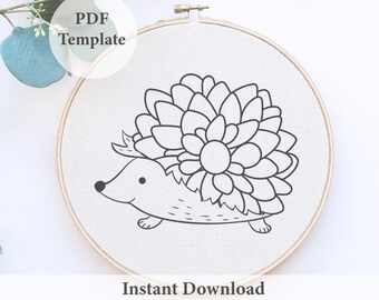Hedgehog Embroidery Pattern: Modern DIY Animal Design (Digital Download)