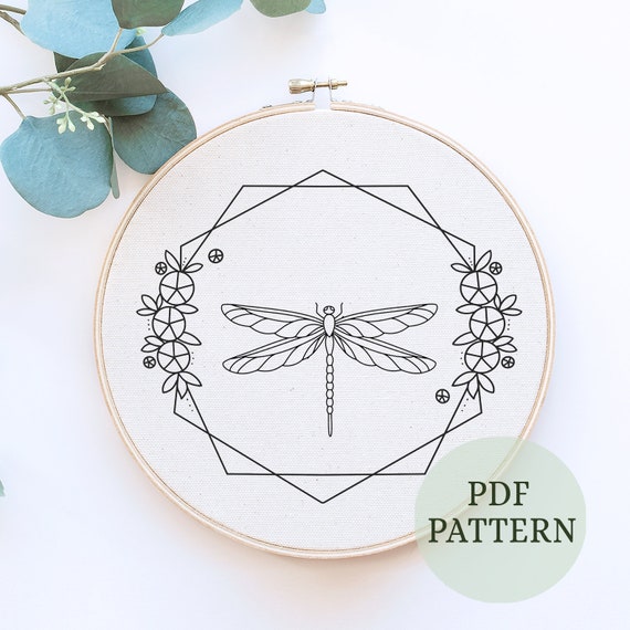 Butterfly, Insect, Dragonfly, Iron on Embroidery Transfer Patterns,  Ladybird Modern Hand Embroidery Design, Iron on Embroidery Patterns 