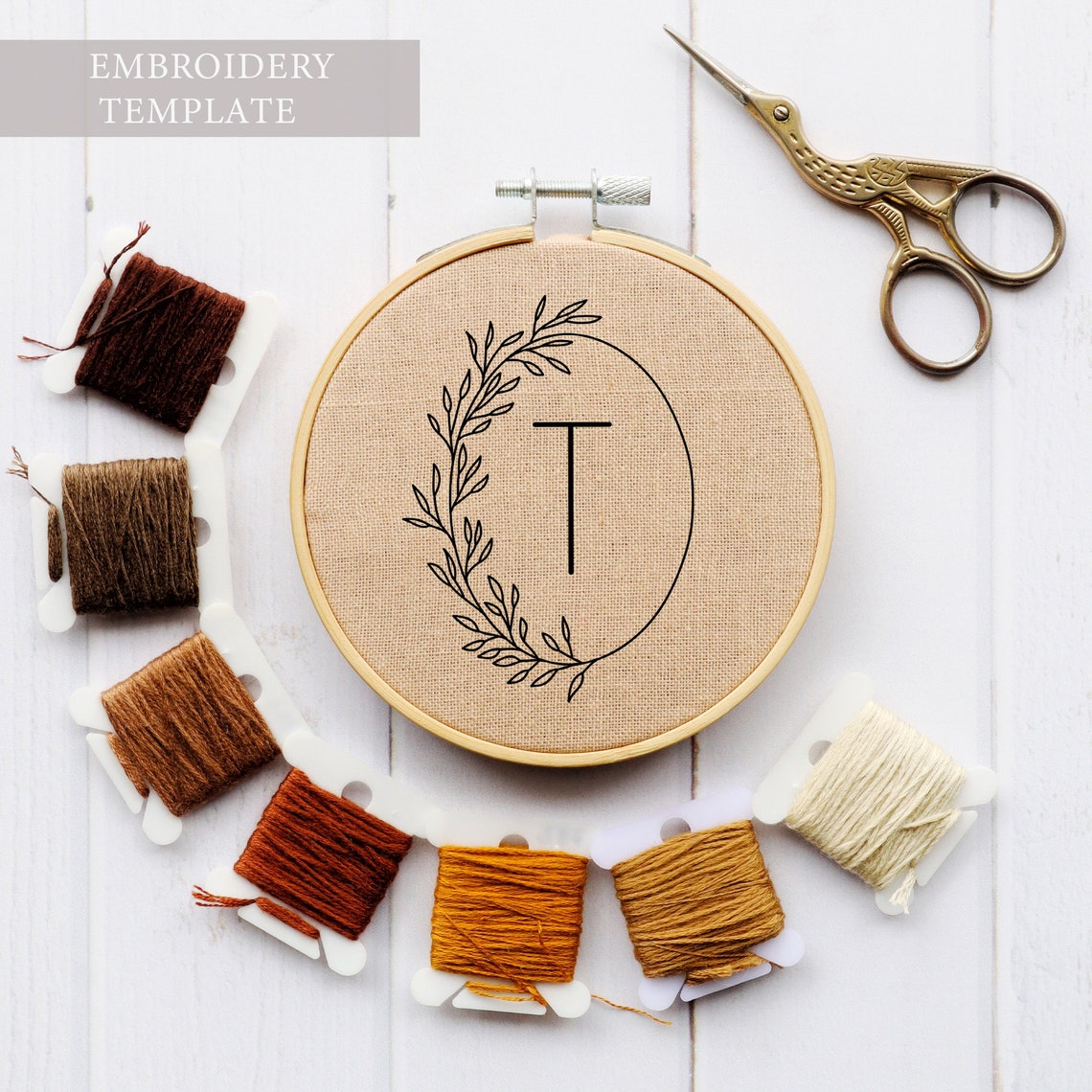 Floral Monogram Hand Embroidery Pattern Alphabet Modern - Etsy