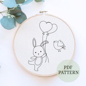 Cute bunny Hand Embroidery, Hand Embroidery Hoop, Baby Nursery Decor, Baby Shower Gift, Personalized Gift, Homemade Embroidery,Spring design