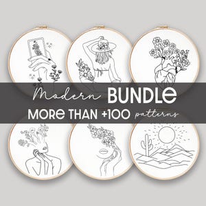 Embroidery Bundle , Hand Embroidery Patterns, Modern Collection, PDF Embroidery Pattern, Beginner Pattern, modern designs, Digital PDF