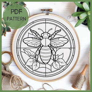 Bee hand embroidery design, hand embroidery, gift idea, handmade crafts, easy crafts, beginners craft, insect embroidery, insect pattern