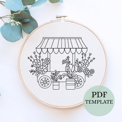 鹿の手刺繍パターン：子鹿と森のフープアート（PDFパターン） - Etsy 日本