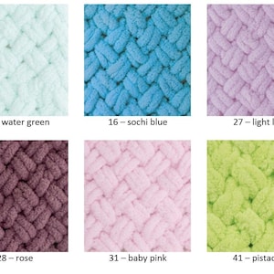 Yarn Alize Puffy plush yarn Puffy Color yarn loops yarn children's yarn baby yarn blanket yarn plaid yarn velvet yarn no hook yarn no needle image 3