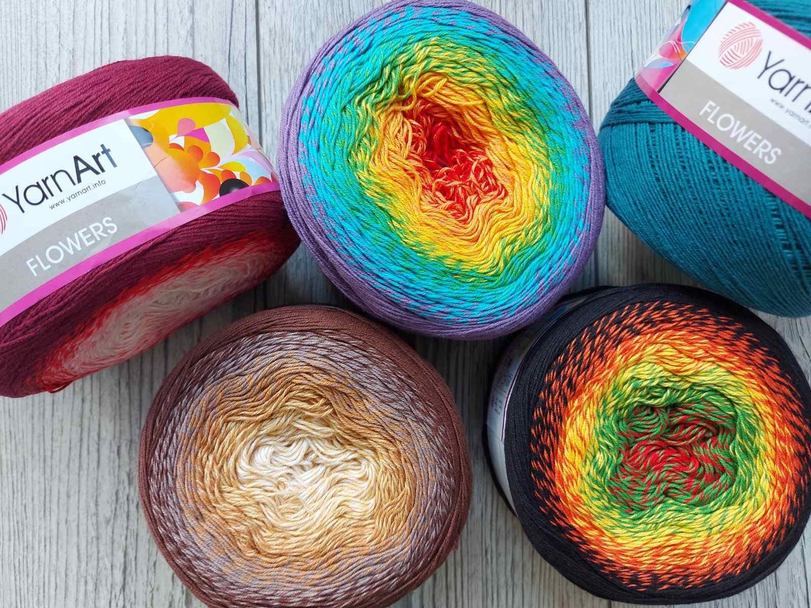 Gradient Yarn Yarnart Flowers 250g1000m Cakes Yarn Cotton Etsy UK