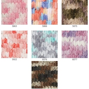Yarn Alize Puffy plush yarn Puffy Color yarn loops yarn children's yarn baby yarn blanket yarn plaid yarn velvet yarn no hook yarn no needle image 10