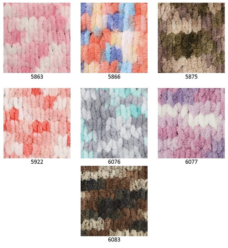 Yarn Alize Puffy plush yarn Puffy Color yarn loops yarn children's yarn baby yarn blanket yarn plaid yarn velvet yarn no hook yarn no needle image 10