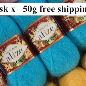 Yarn Alize Kid Royal 3skx50g yarn mohair yarn wool yarn hair yarn fur yarn coat yarn fleece yarn pelage yarn кid mohair yarn baby mohair