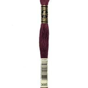 DMC3685 cotton embroidery floss 100% cotton embroidery thread embroidery fiber embroidery string mouline cotton mouline fiber mouline string