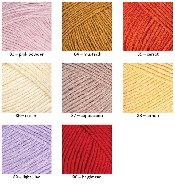 Cotton Yarn Yarnart Jeans Amigurumi Yarnart Jeans Yarn Color Chart