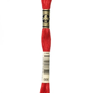 DMC 666 cotton embroidery floss 100% cotton embroidery thread embroidery fiber embroidery string mouline cotton mouline fiber mouline string