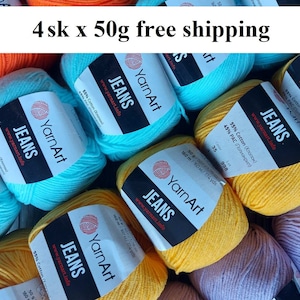 Yarn YarnArt Jeans 4x50g yarn аmigurumi cotton yarn yarn toys yarn crochet cotton knitting cotton string cotton fiber classic yarn Turkish