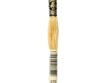 DMC 676 bomullsbroderigarn 100 % bomullsbroderigarn broderifiber broderisnöre mouline bomull moulinefiber moulinesnöre