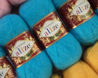 Yarn Alize Kid Royal yarn mohair yarn wool yarn hair yarn fur yarn coat yarn fleece yarn pelage yarn кid mohair yarn baby mohair goat yarn