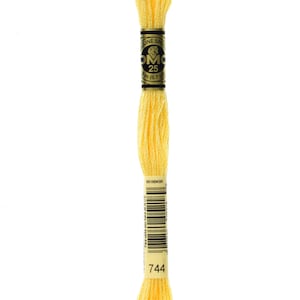 DMC 744 cotton embroidery floss 100% cotton embroidery thread embroidery fiber embroidery string mouline cotton mouline fiber mouline string