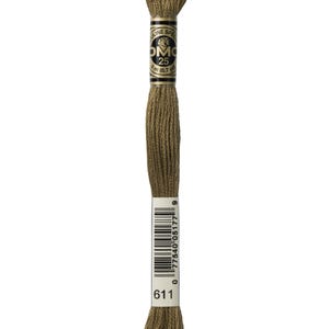 DMC 611 cotton embroidery floss 100% cotton embroidery thread embroidery fiber embroidery string mouline cotton mouline fiber mouline string
