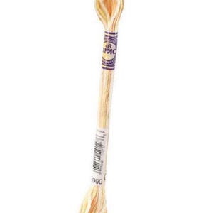 May include: A skein of DMC embroidery floss in a light yellow and cream color. The floss is wrapped with a purple and white label that reads "DMC". The color number "090" is visible on the label. Ideal for cross-stitch, embroidery, and other needlecraft projects.