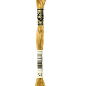 DMC 729 cotton embroidery floss 100% cotton embroidery thread embroidery fiber embroidery string mouline cotton mouline fiber mouline string