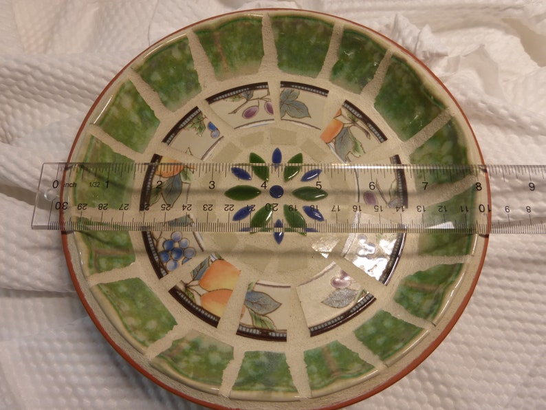 Handmade Mosaic Catch-All Bowl Broken China Tile on Terra Cotta base