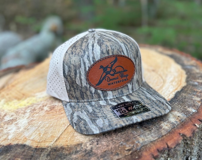 Leather Patch Waterfowl Hat | Duck Hunting Hat | Waterfowl Apparel | Duck Hunter Gift | Downed Wings Waterfowl