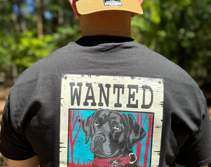 Funny Waterfowl Hunting T-Shirt | Duck Dog Shirt | “Wanted for Water Swatting a Coot” Tee