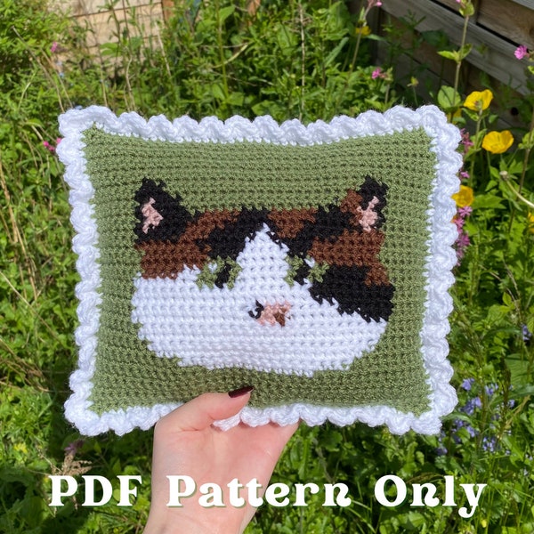 Kitty Cushion Crochet Pattern (PATTERN ONLY)