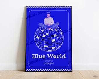 Blue World Retro Disco Art, Mac Miller | Music Poster Tribute Art