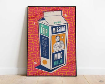 Missing Mac Miller Milk Carton | Music Poster Tribute Art