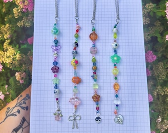 Rearview Mirror Charm | Car Hanging Beaded Decor | Whimsical Dopamine Core Car Accessory