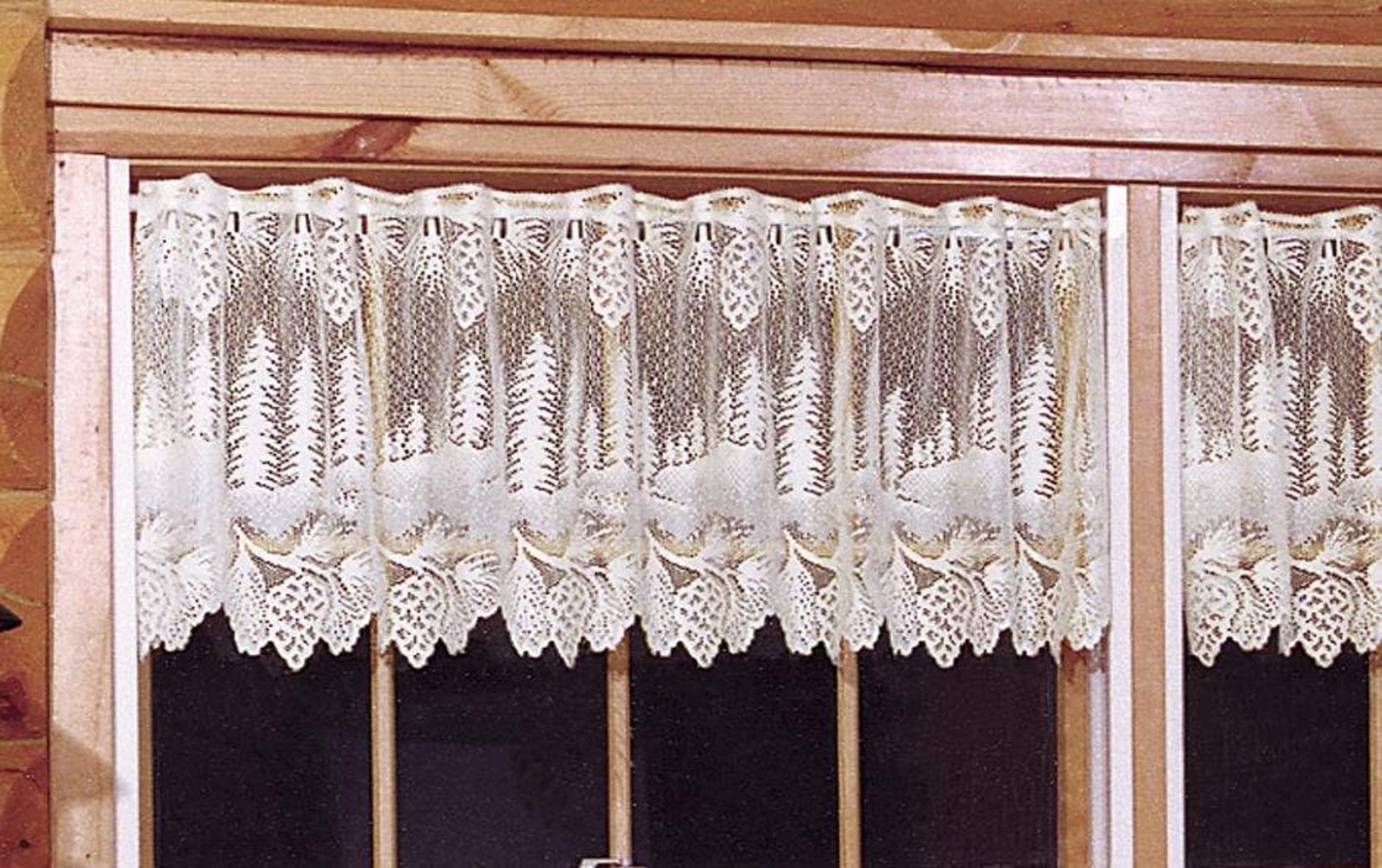 Pinecone Scenery White Lace Valance Etsy