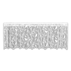 Bristol Song Birds and Flowers white Lace Valance