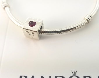 New Sterling Silver Love Dice Charm For Pandora Bracelet # 797811CZR w/Box