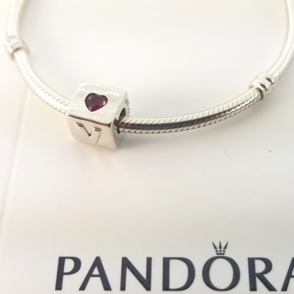 New Sterling Silver Love Dice Charm For Pandora Bracelet # 797811CZR w/Box