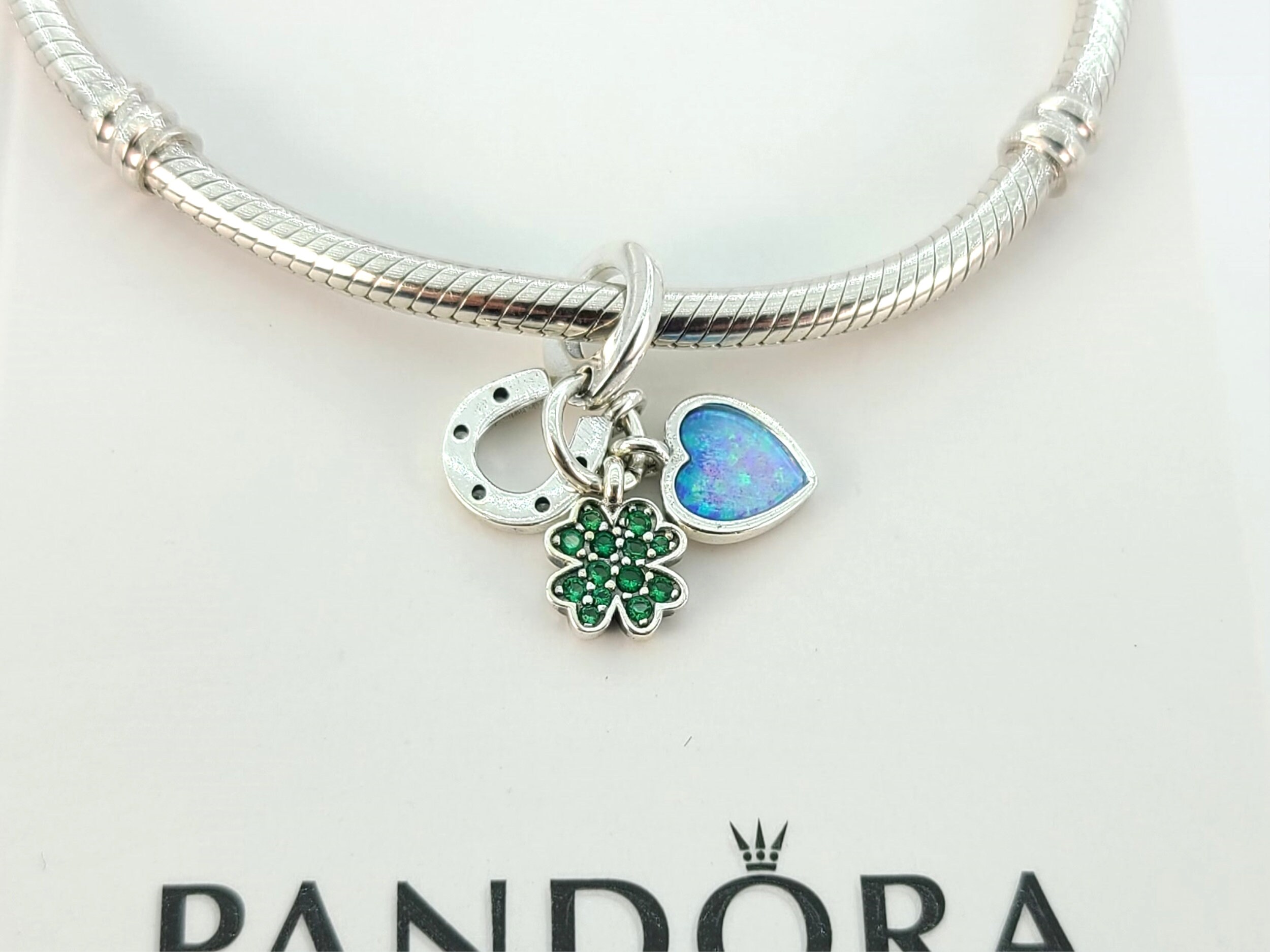 New Pandora Four Leaf Clover, Heart and Horseshoe Triple