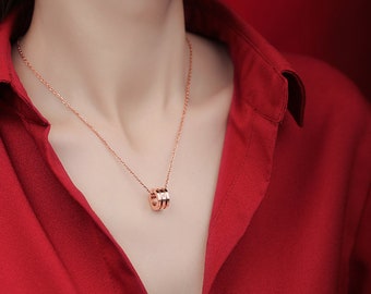 JZ Titanium 0.9 CT Moissanite Diamond Pendant Necklace Red