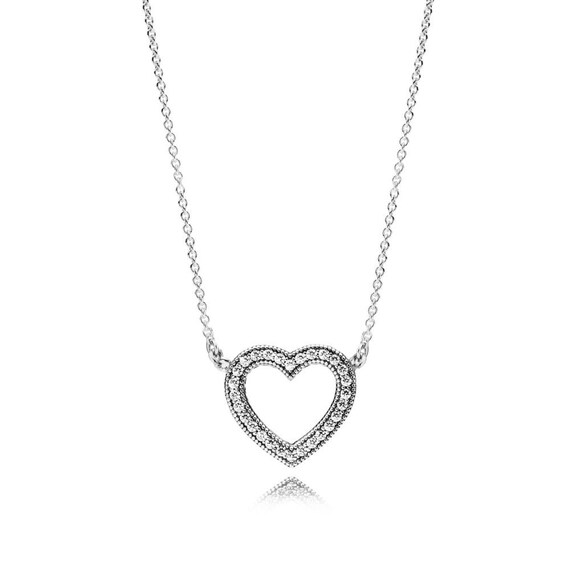 New Pandora Sterling Silver Loving Hearts of Pandora Necklace | Etsy