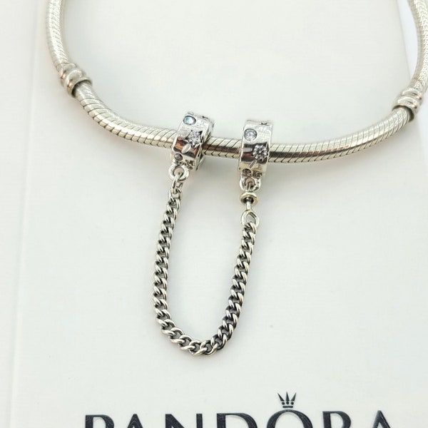 Neue Sterling Silber Sterne & Galaxy Sicherheitskette Charm für Pandora Armband # 790011C01 mit Box