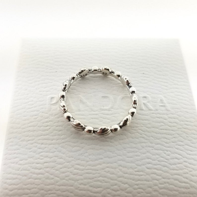 New Pandora Sterling Silver Beaded Seashell Band Ring Etsy