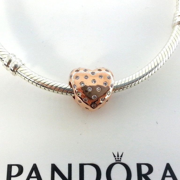 New Pandora Rose Gold Plated Sparkle of Love Charm 781241CZ W box Etsy UK