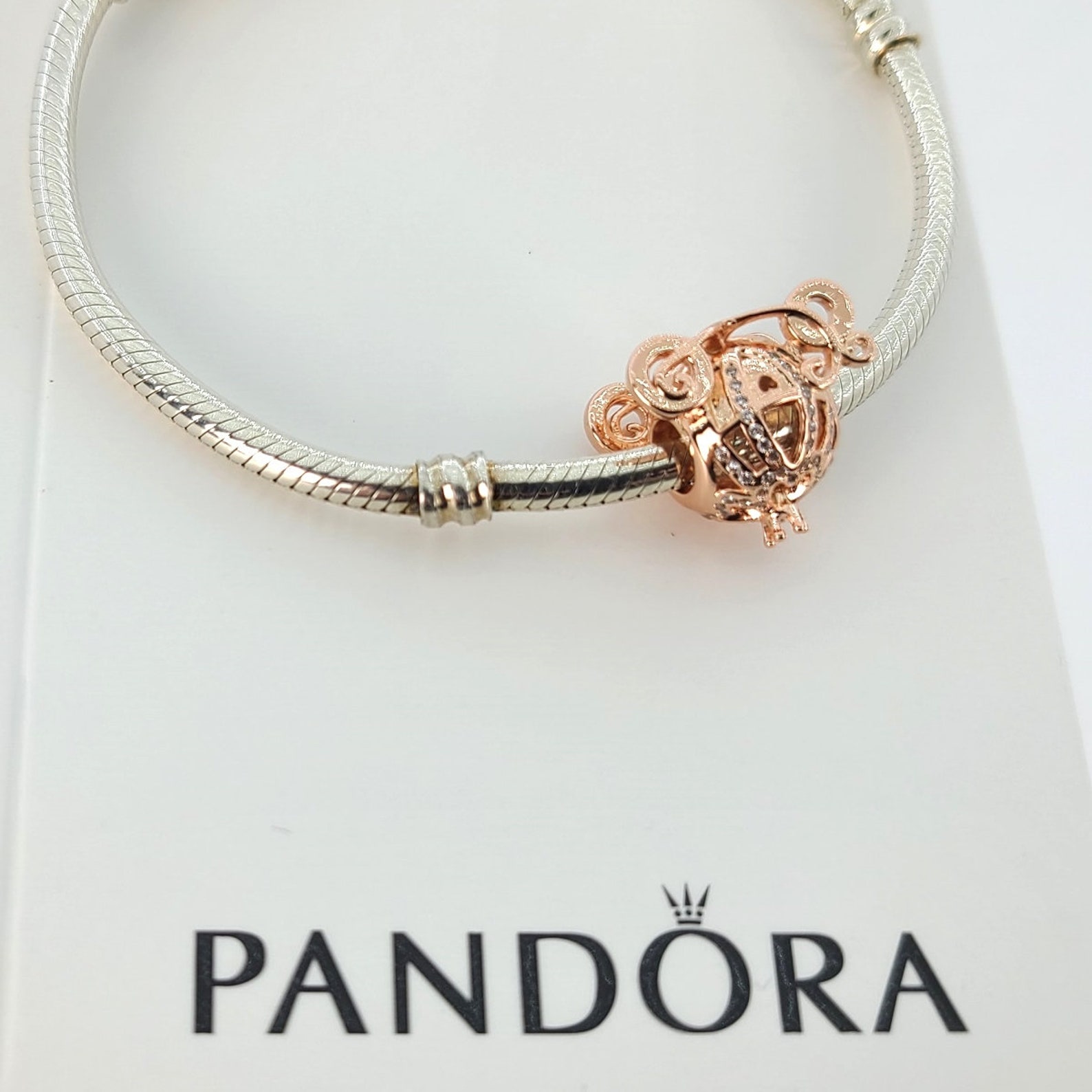 Pandora Disney Cinderella Sparkling Carriage Rose Gold Plated - Etsy