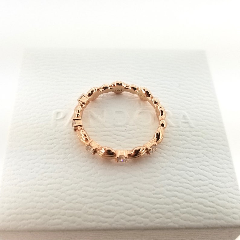 New Pandora Rose Gold Sparkling Seashell Band Ring Etsy