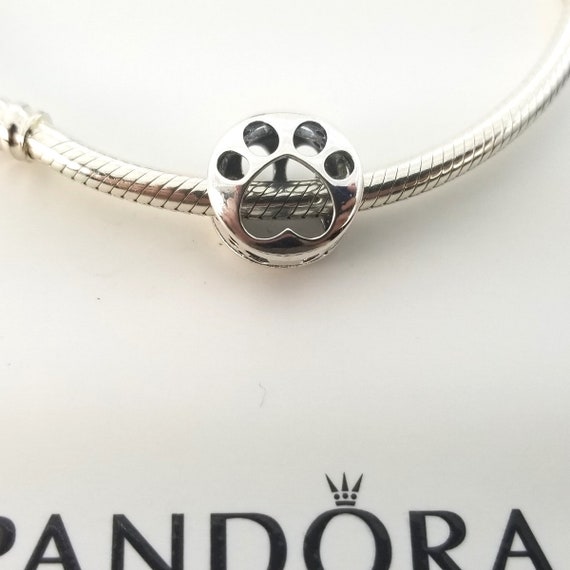 New Sterling Silver Openwork Paw Print 