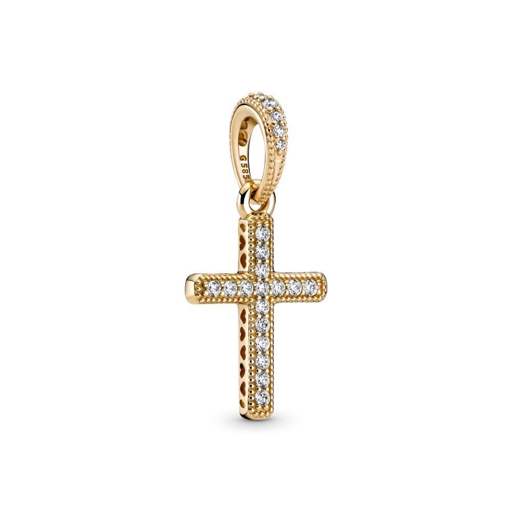 Sterling Silver Sparkling Cross Pendant Charm