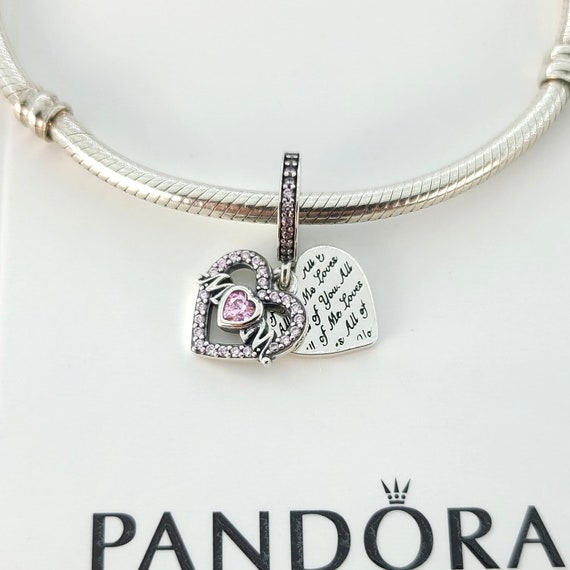 New Sterling Silver Heart \u0026 Mom Dangle 